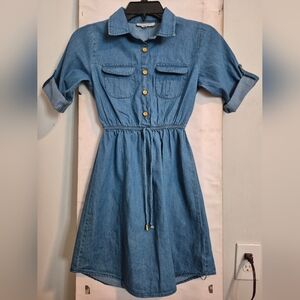 Stylish Blue Denim Kids Dress Worn Once